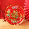 Auspicious Red Gold-Rimmed Fruit Plate, 26x26cm (Pack of 10)