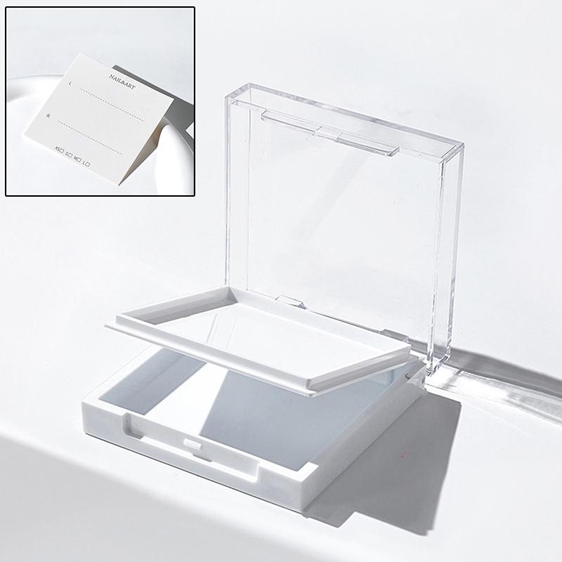 Negleutstillingskoffert med dobbelt lag Gjennomsiktig akryl Utstillingsoppbevaring for påpressbare negler Multifunksjonell beholderboks for falske negler