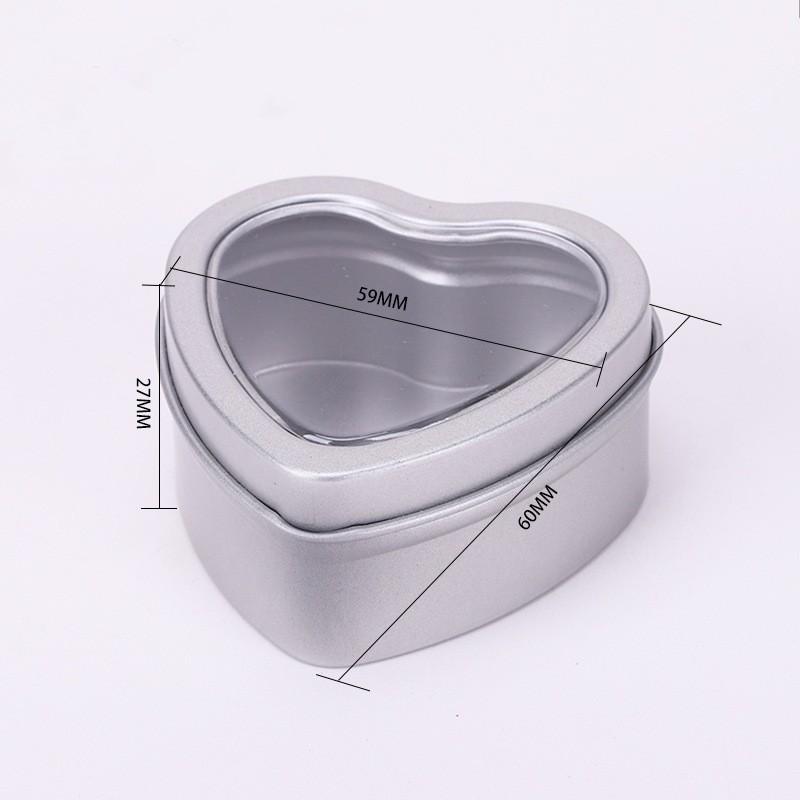 1Pc Heart Shape Aluminum Tin Jar for Cream Balm Nail Candle Cosmetic Container Refillable Tea Cans Metal Box Candy Packaging Box