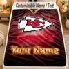 Flannel BlanketKansas City Chiefs Custom Name Text Personalized Soft Warm Throw Blanket Home Decor Gift