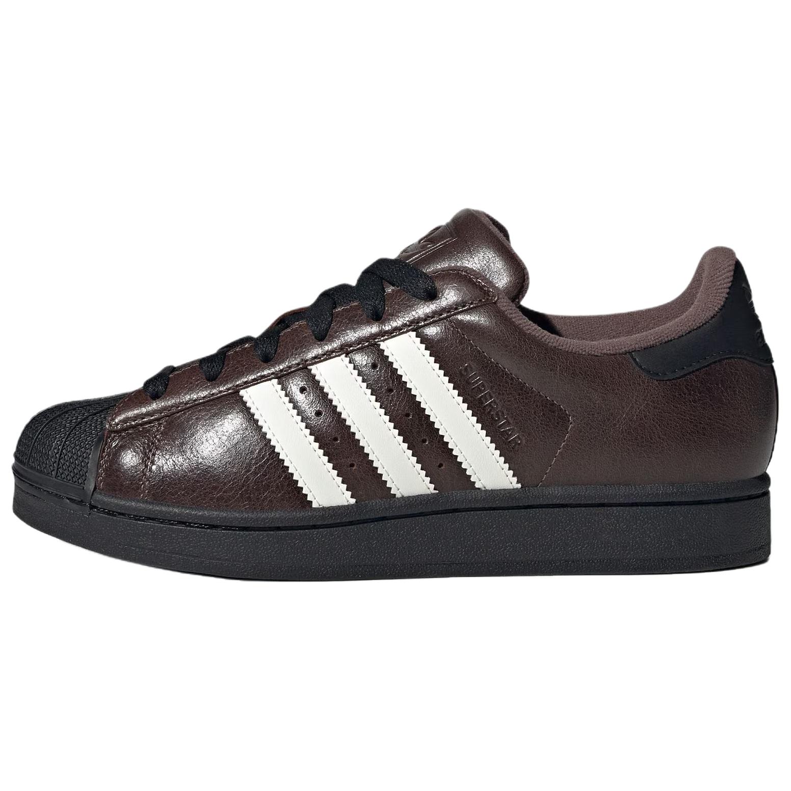 Adidas Originals Superstar 2 Leather Comfortable Retro Sneakers Women Sneakers Earth-Brown KI3569 42⅔