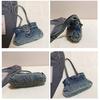 Retro gewaschene alte Denim Achseltasche Damen Umhängetasche