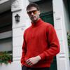 Men's Half Zip Sweatshirt with Stand Collar Knit Casual Pullover for Fall Winter