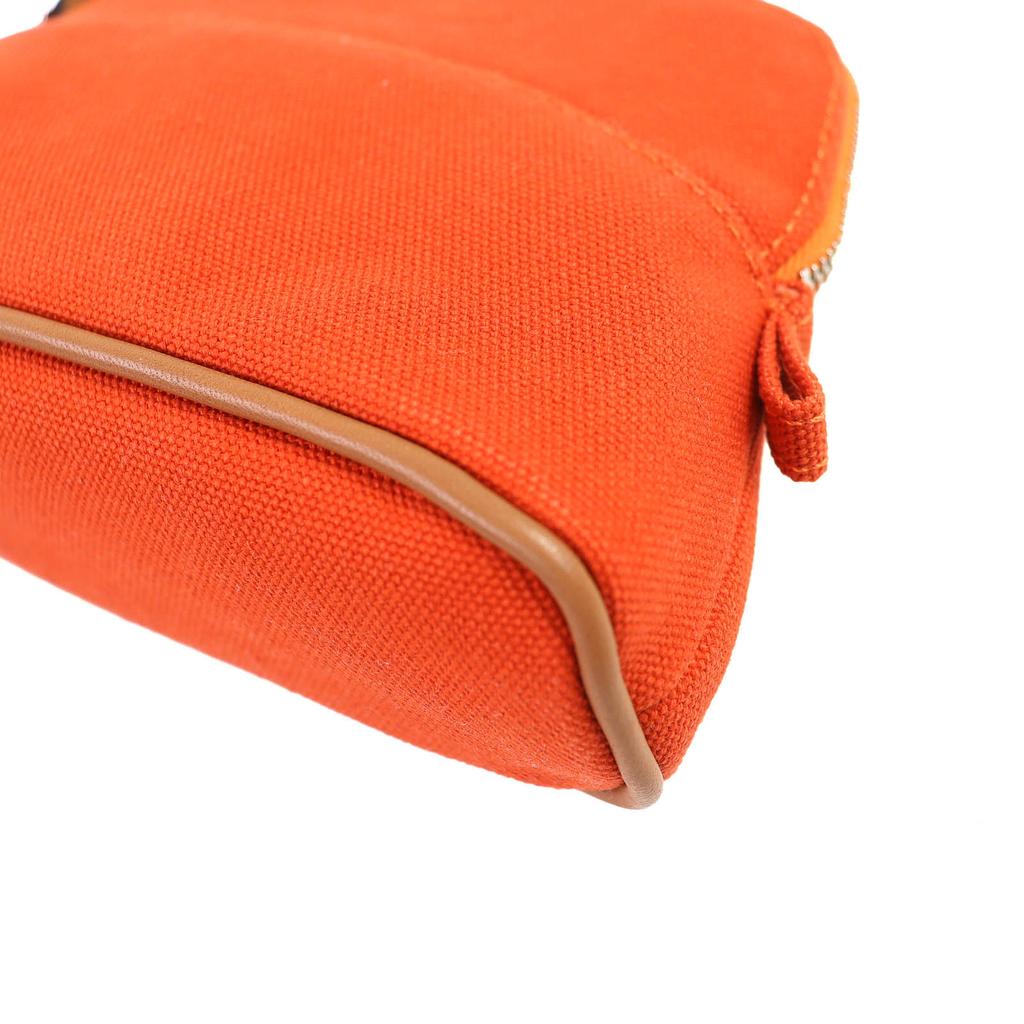 Pristine HERMES Boride pouch mini mini H logo embroidery leather Orange Used