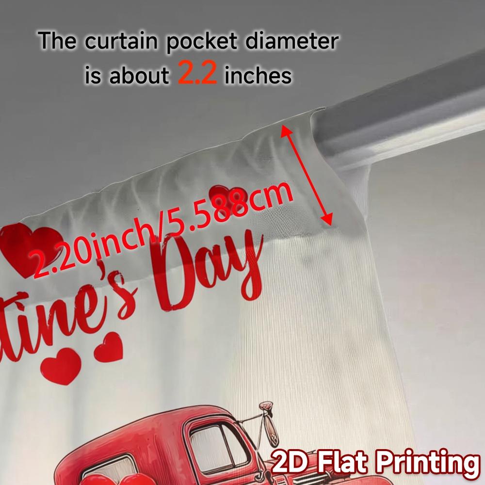 2pcs   2D FLAT PRINTING Curtains (Without Rod) Valentine Truck Contemporary Popular Curtains Polyester Easy Install Curtains