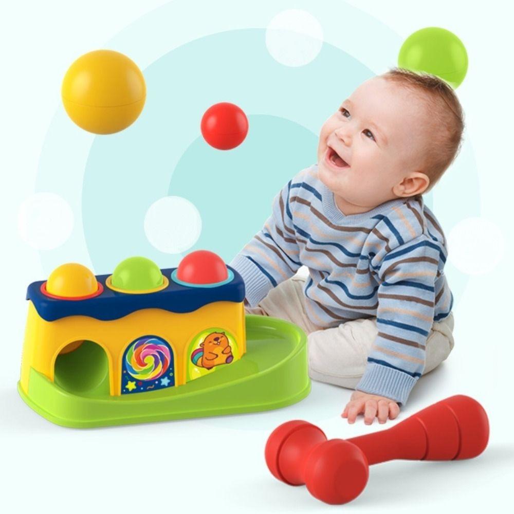 Finger Skill Interactive Hammer Toy Stacking Balls Kids Pounding Hammers Parent-child