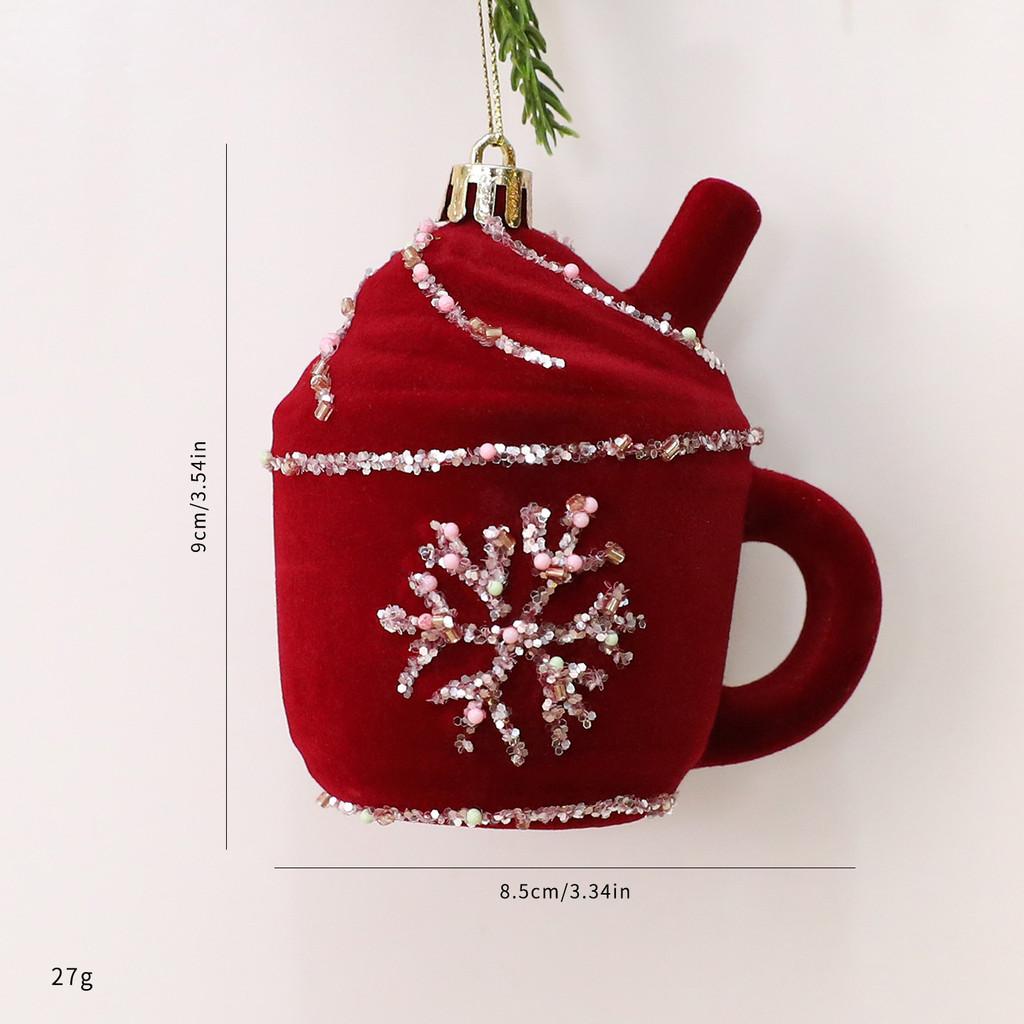 Christmas Tree Ornament Set With Plush Velvet Candy And House Shapes For Festive Decor