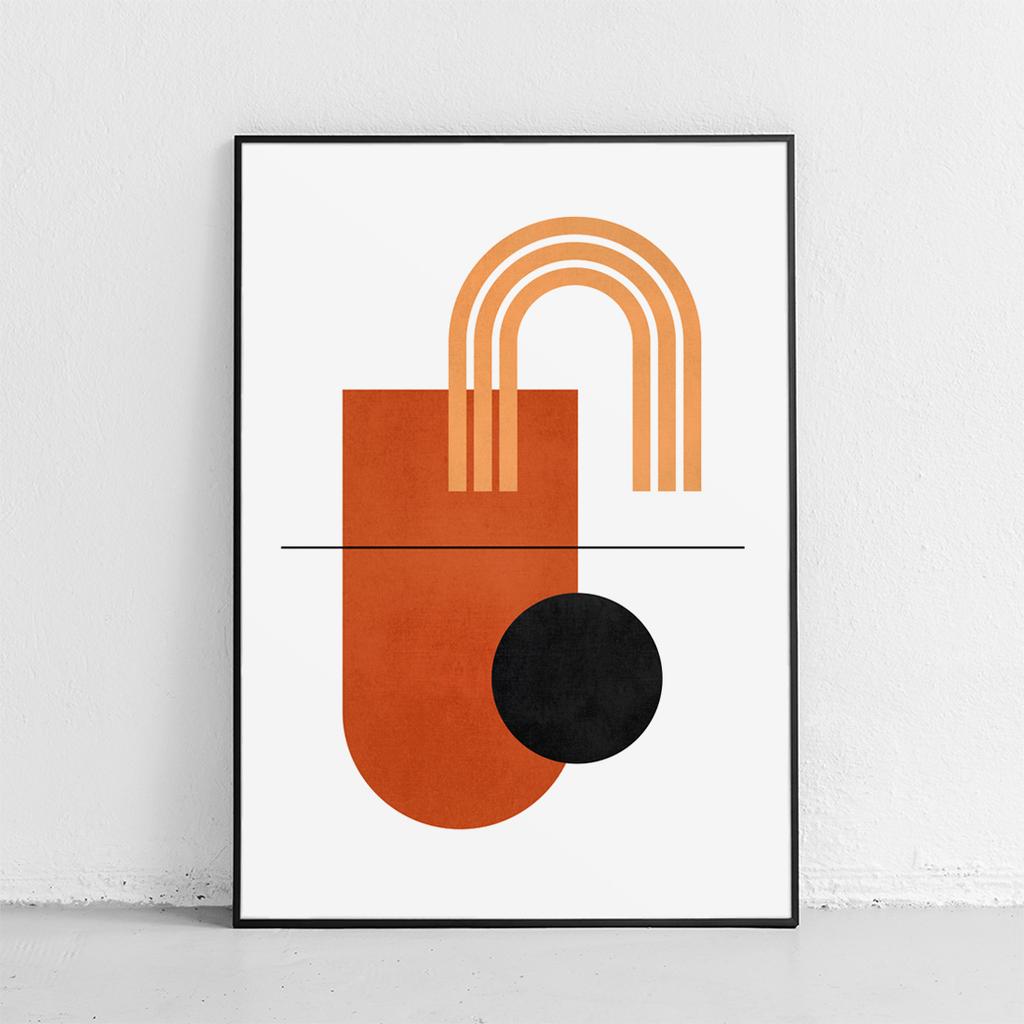 Boho Style Geometry Poster In Black Frame