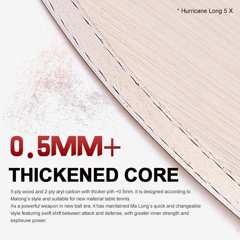 DHS Hurricane Long 5 X 5X Deska do tenisa stołowego 5 Drewna i 2 AC Profesjonalna ofensywna deska do ping-ponga OFF++