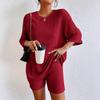“2025 European & American Women's Fashion: Summer Two-piece Knit Set with Short Sleeves”