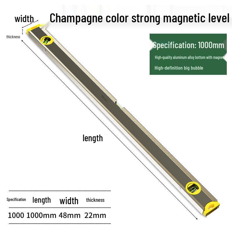 High Precision Magnetic Mini Spirit Level Ruler - Aluminum Alloy, Drop-Proof Tool