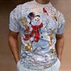 Funny Santa Claus Print Christmas T-Shirts 3d Oversized Tops Tees Mens Shirts Summer Holiday Casual O-Neck Male Harajuku Clothes