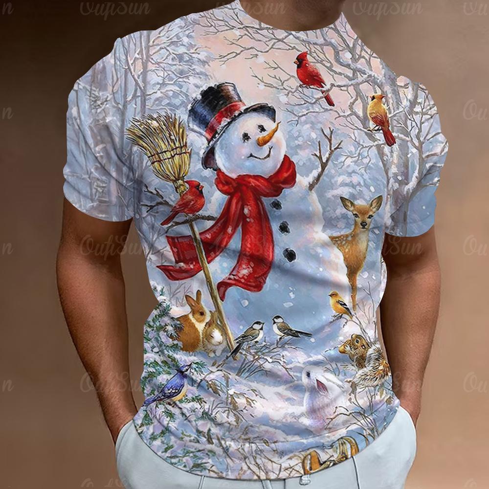 Funny Santa Claus Print Christmas T-Shirts 3d Oversized Tops Tees Mens Shirts Summer Holiday Casual O-Neck Male Harajuku Clothes