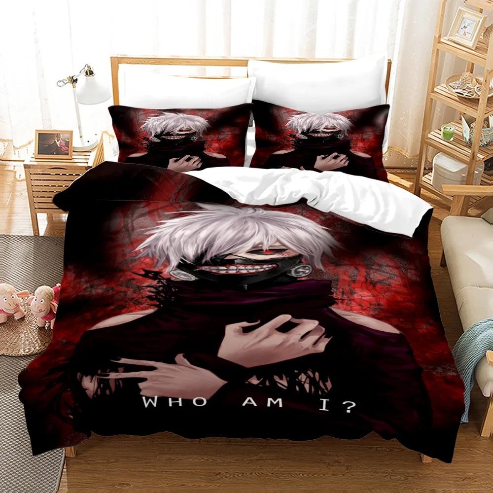 Comforter Tokyo Ghoul Bedding Set Single Twin Full Queen King Size Hip Hop Anime Bed Set Teenager Bedroom S 3D Print 02