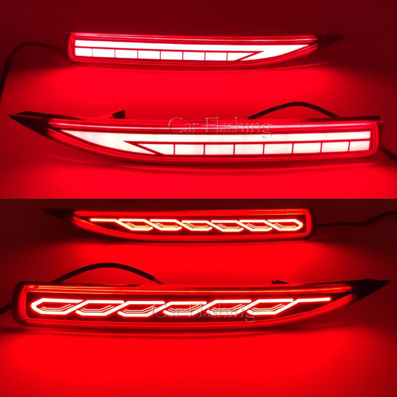 For Toyota Corolla Altis LED Rear Bumper Reflector Light Warn Brake Dynamic Turn Signal Car Accessories
