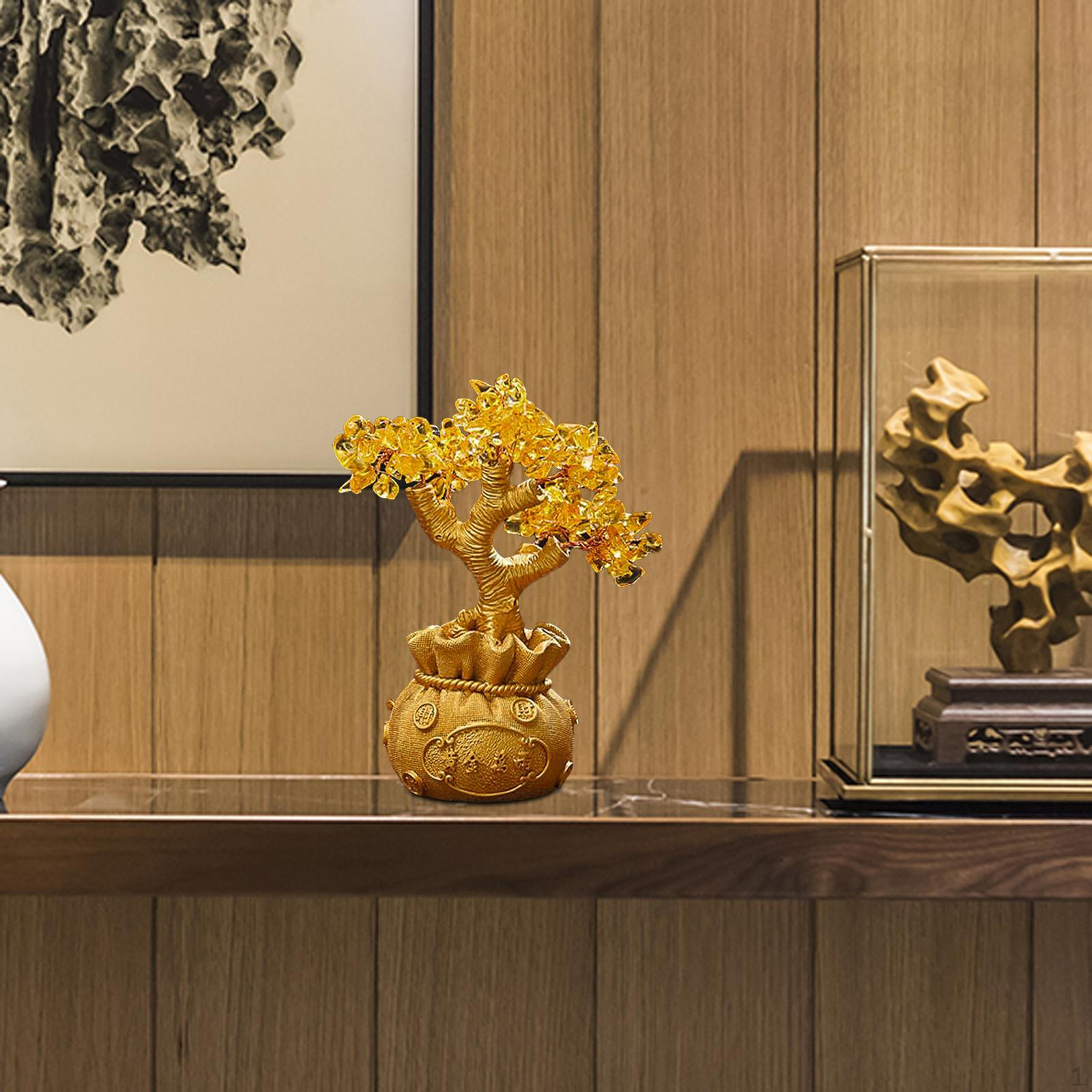 

Китайский Год Настольный Золотой Драгоценный Камень Дерево Украшение Стиль Украшения Для Внутреннего Магазина Офисный Декор S_StyleC