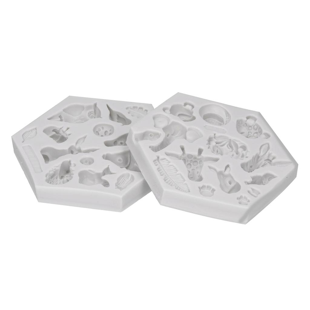 2PcsCelsiusSet Animal Pattern Silicone Fondant Mold Chocolate Soap Cake Maker Mold Baking Tool