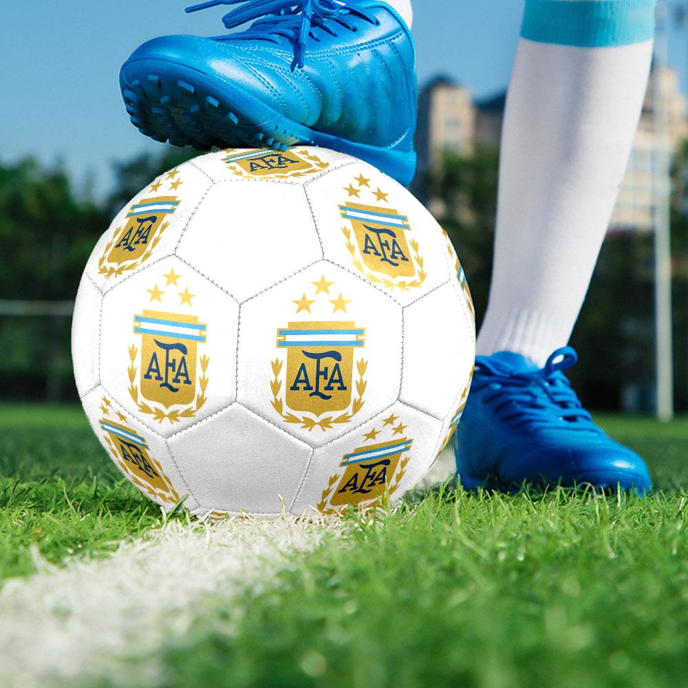 Argentina Football Logo Size 5 Soccer Ball, Machine-Stitched PVC, Durable & High Bounce, All Ages Fit, Fan Merchandise, Matches & Outdoor Use.