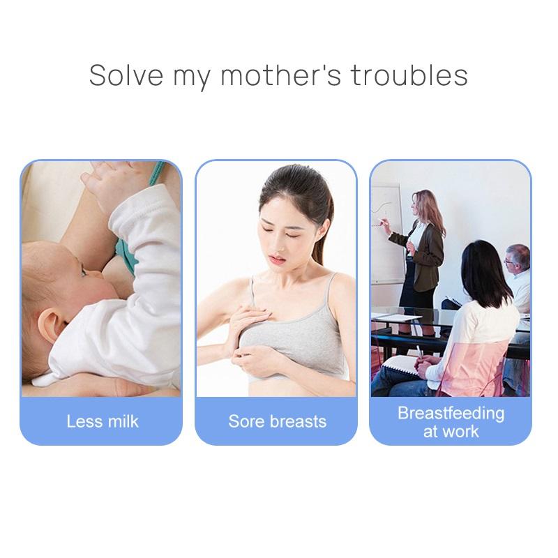 Inteligentní nositelná silikonová Humalactor elektrická odsávačka mateřského mléka pro zvětšení Unikátní přenosná hands-free nositelná odsávačka mateřského mléka s LED displejem