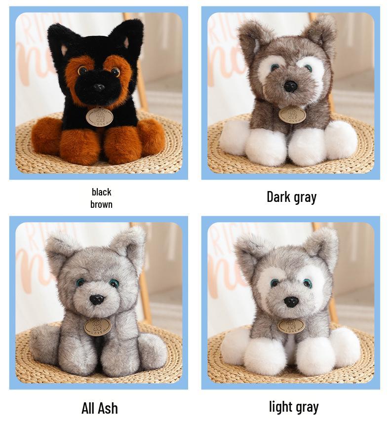 Adorable Fluffy Husky Plush Toy Doll