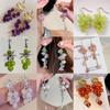 Elegant Grape Cluster and Wheat Ear Tassel Earrings for Women - Fashionable and Versatile Slimming Ear Jewelry