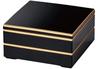 Jubako Arakura Black with Gold X X Made In Japan J-kitchens Two-Tiered (9.5-inch) Style, Rim, 28.5cm 28.5cm 14.5cm,