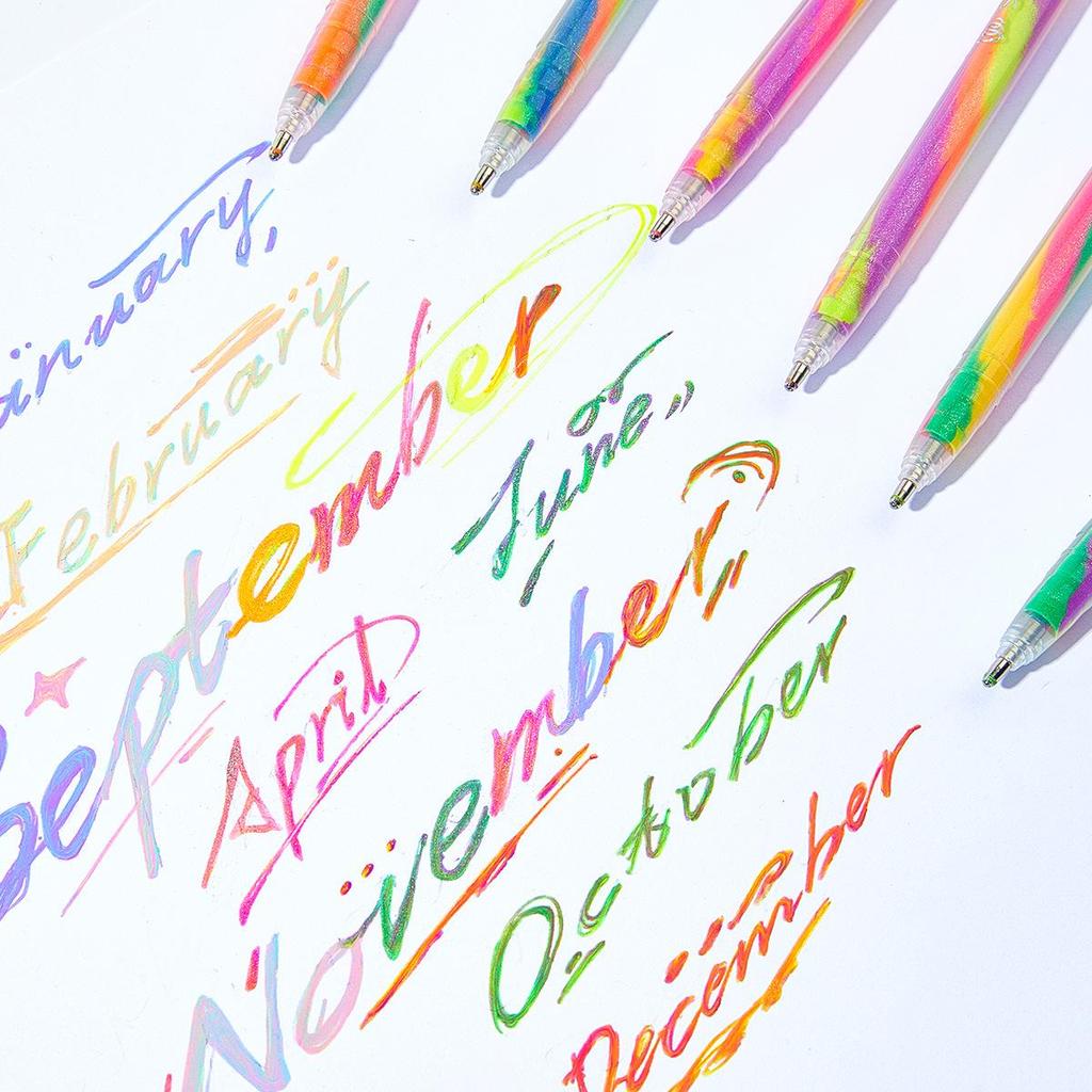 Dreifarbiger Farbverlauf Regenbogenstift - Verträumter Spiralglitzer Pastell für Schüler und DIY-Zeichnen