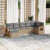 VidaXL Garden Lounge Set with Cushions 7 Pcs, Patio Sofas, Patio Furniture Set, Outdoor Furniture, Beige 3227032