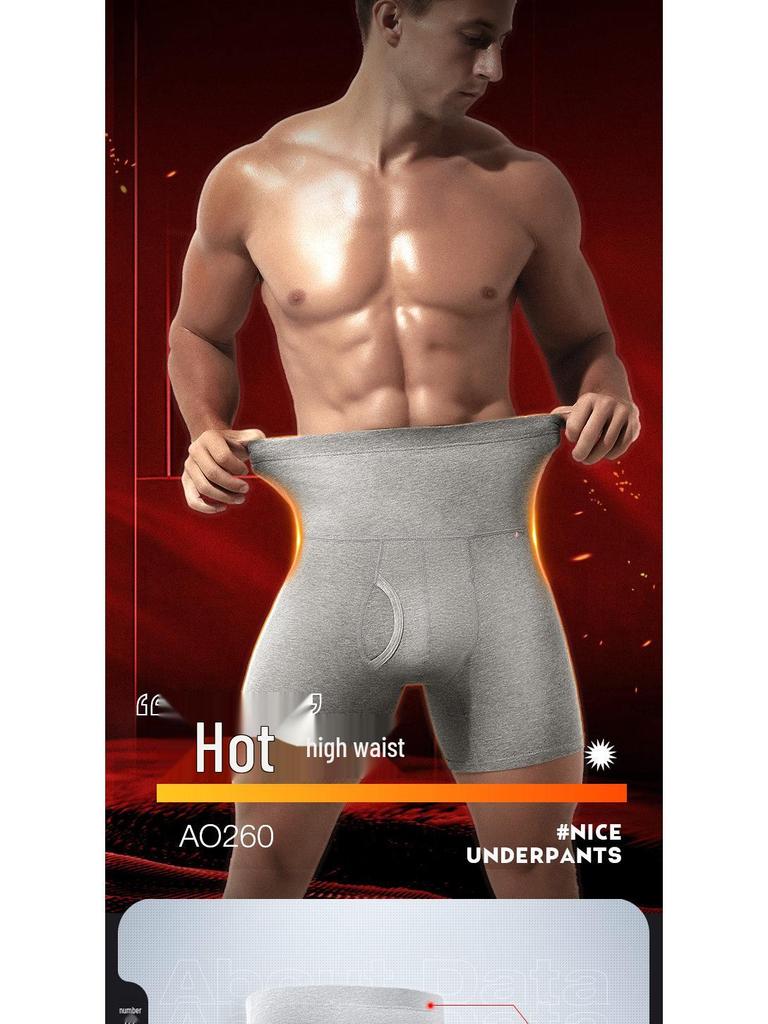 Pánské bavlněné dlouhé boxerky s vysokým pasem proti oděru - Plus size pro sport a teplo