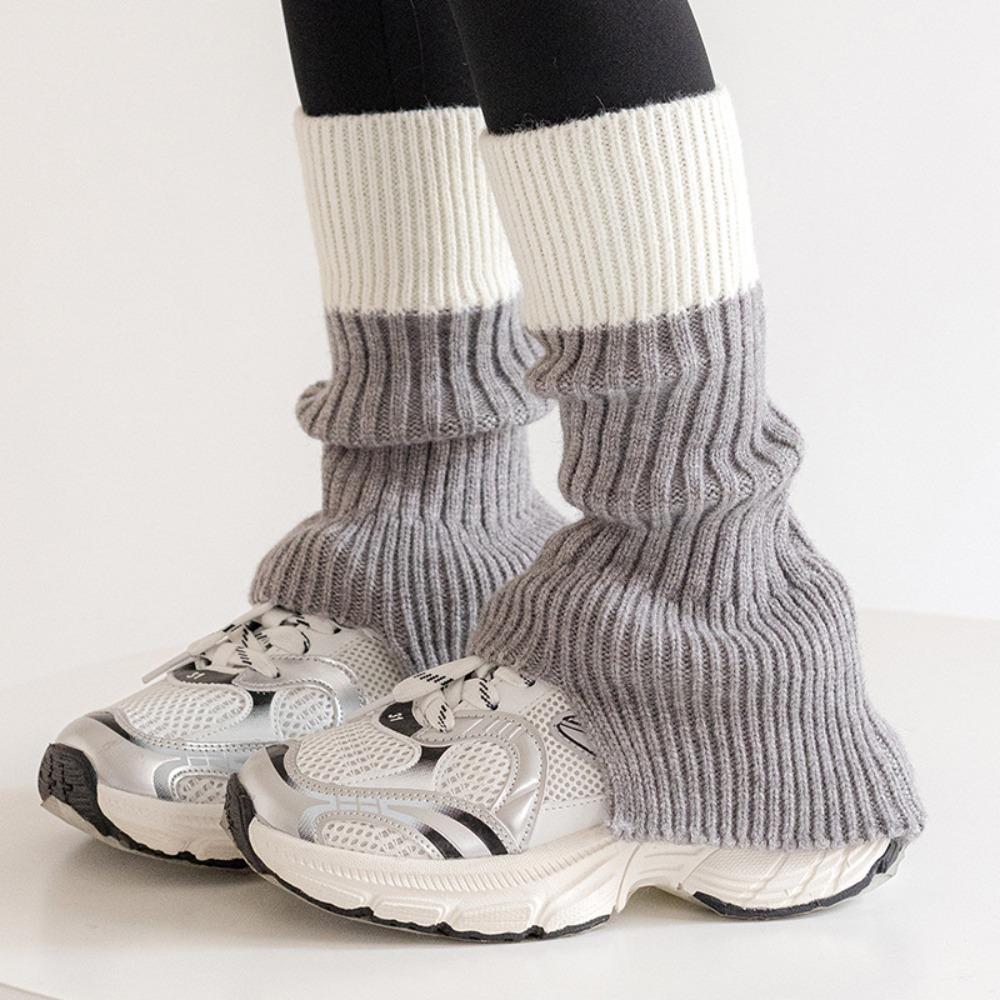 Harajuku Children's Leg Warmers Japanese Style Knitted Foot Cover Fashion Kids Long Socks  Winter