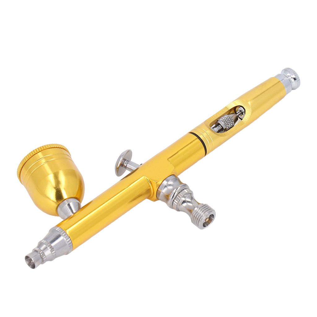 Airbrush 0.3mm Nozzle 6cc Fluid Cup Gold Air Brush Set for Furniture Repair Cake Decoration Wall Painting