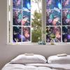 Window Privacy Film Stained Glass Flower Butterfly Decorative Window Sticker Heat Control Non-Adhesive Static Glass Cling for Home Bathroom Kitchen