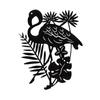 Iron Wall Art Flamingo Home Decor Plant Hanging Plaque Ornament Sculpture Sign Wrought