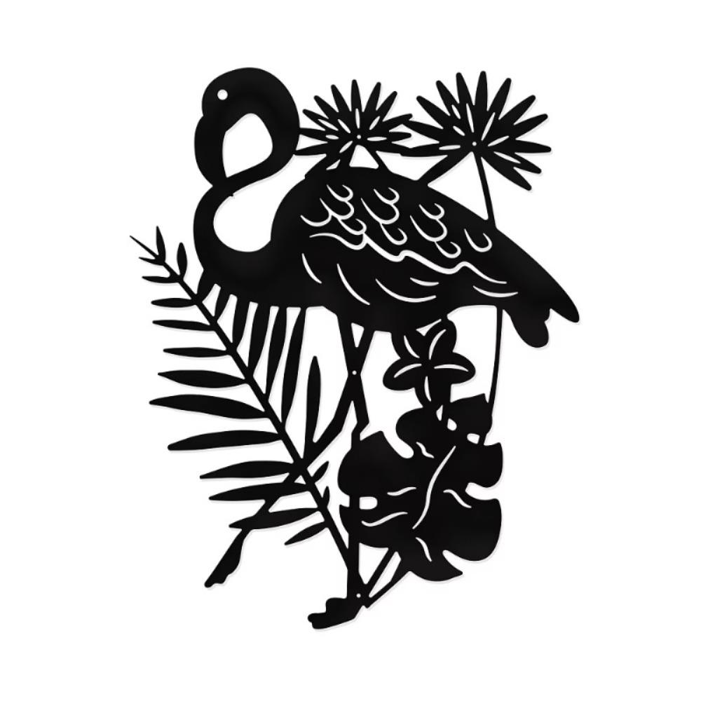 

Iron Wall Art Flamingo Home Decor Plant Hanging Plaque Ornament Sculpture Sign Wrought
