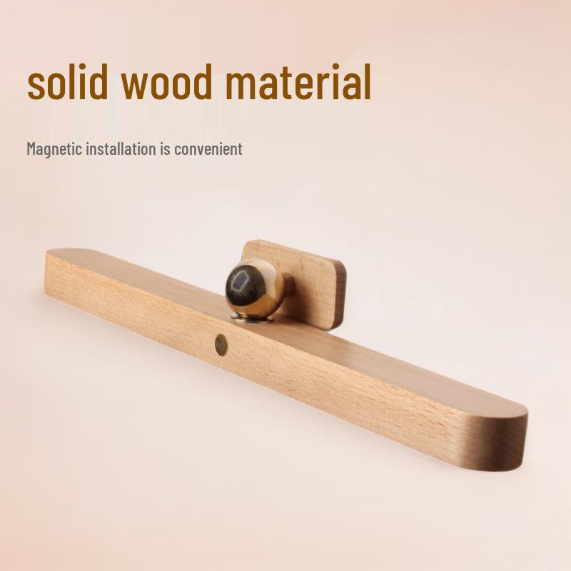 Rotating Magnetic LED Wooden Vanity Light - Multi-use Wall-Mounted Makeup & Charging Lamp