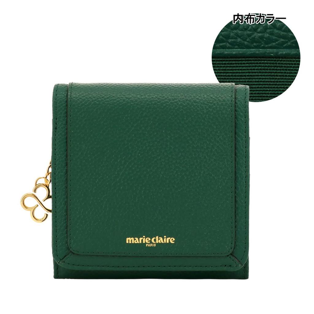 Marie Claire Women's Carrousel Bifold Mini Wallet, Genuine Leather, Size 70, Green, 0088663