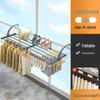 Retractable Balcony Clothes Rack for Drying: Rail for Windows, Radiators, and Railing Shoes.