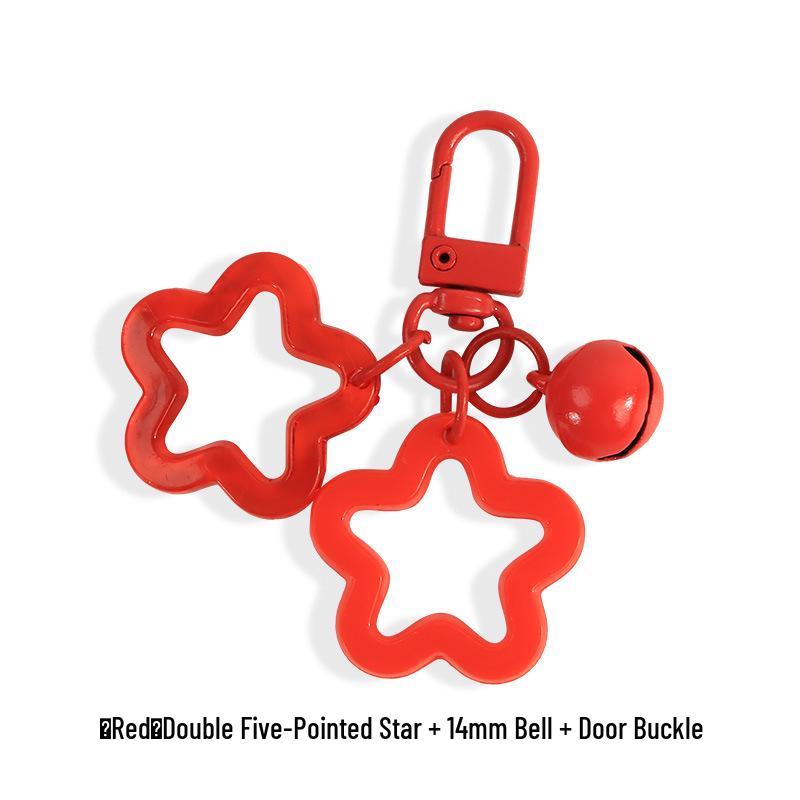 Vibrant Acrylic Star Keychain Pendant with Bell - Cute Earphone Case Accessory