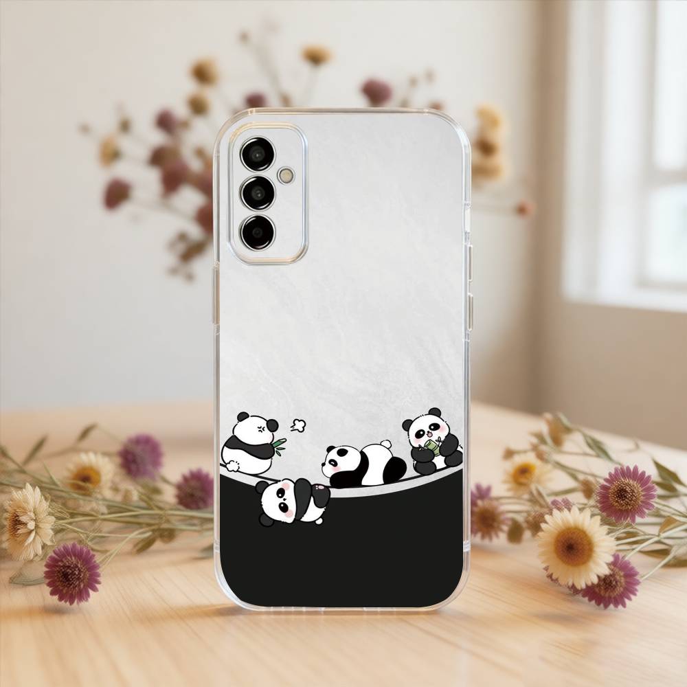 

Cute Panda Phone Case Transparent Silicone Soft For SamsungA10,12,20,21S,30,31,40,50,51,52,70,71 Samsung a50 30s 50s