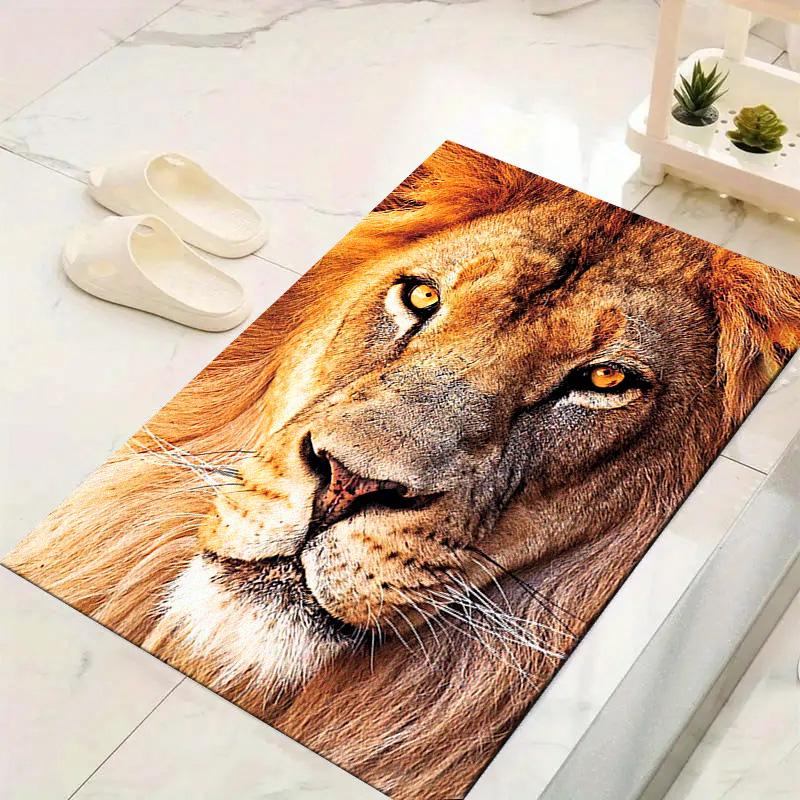 Lion Tiger Head Carpet Rug for Living Room Bedroom Home Sofa Decoration,Kids play Non-slip Floor Mat
