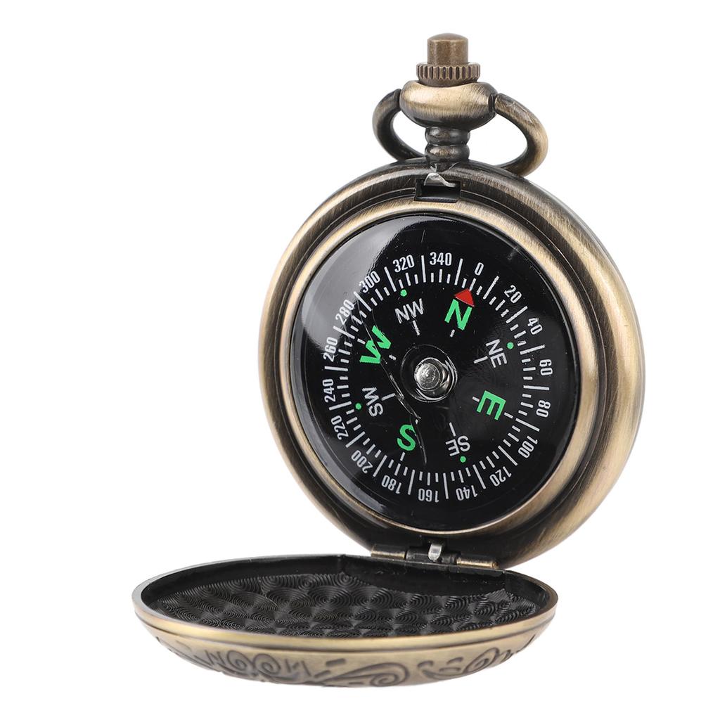 Antique Compass Luminous Accurate Rotatable Dial Metal Flip Cover Vintage Pocket Compass for