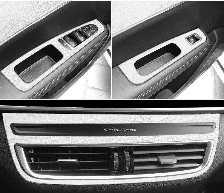 Krokodilmusterfolie für BYD Song MAX Innenraumkonsole & Paneeldekoration, Wildschwarzer Aufkleber