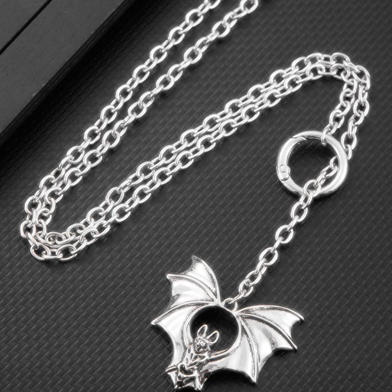 Gothic Persönlichkeit Punk Halskette Lange Gothic Fledermaus Anhänger Halskette Übertreibung Pullover Kette Schmuck Halloween Party ZubehörGutes Produkt