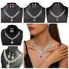 Sparkling Women's Rhinestone Jewelry Set Water Drop Pendant Crystal Jewelry Set  Party Banquet
