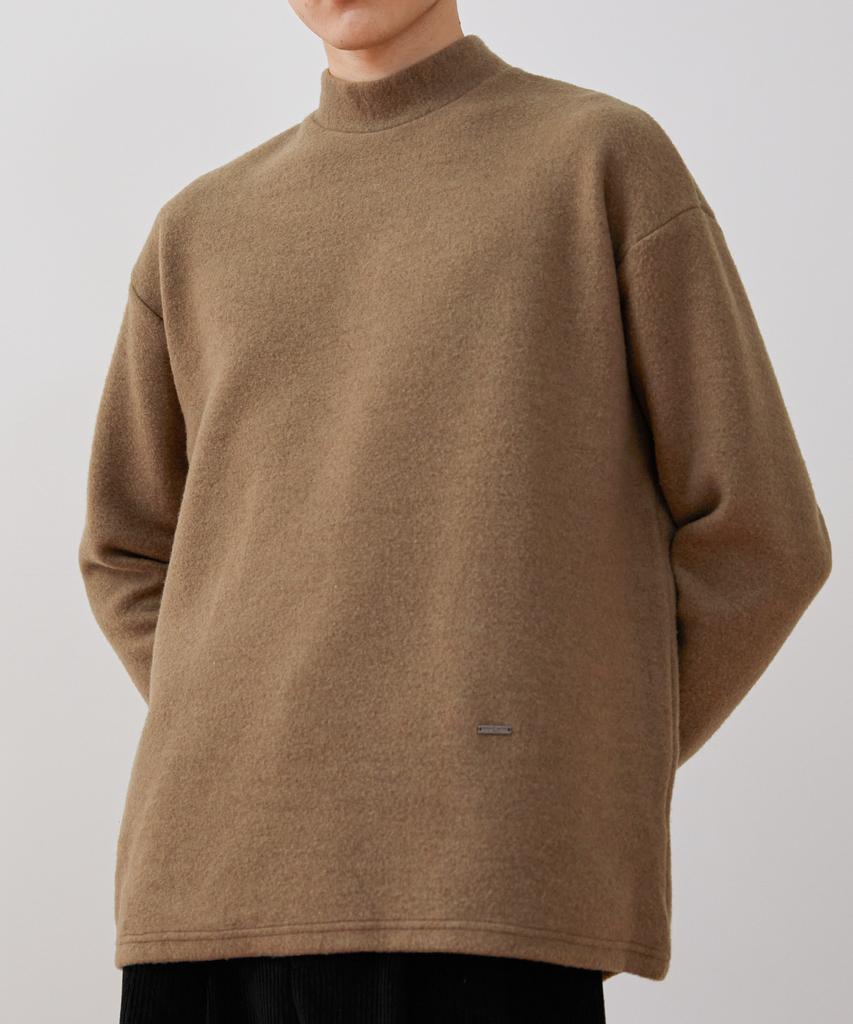 Triple Sense Brushed Half Turtleneck T-Shirt_Brown