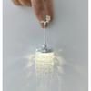 Mini Beaded Pendant Light Dollhouse Decor Battery Operated LED Chandelier Golden Metal Hanging Lamp