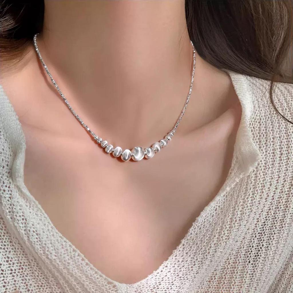 Women's Imitation Cat's Eye Stone Silver Necklace - Summer 2025 Light Luxury High-End Clavicle Chain