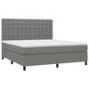 VidaXL Lit à sommier tapissier avec matelas Gris foncé 180x200cm Tissu - Modèle 3142114