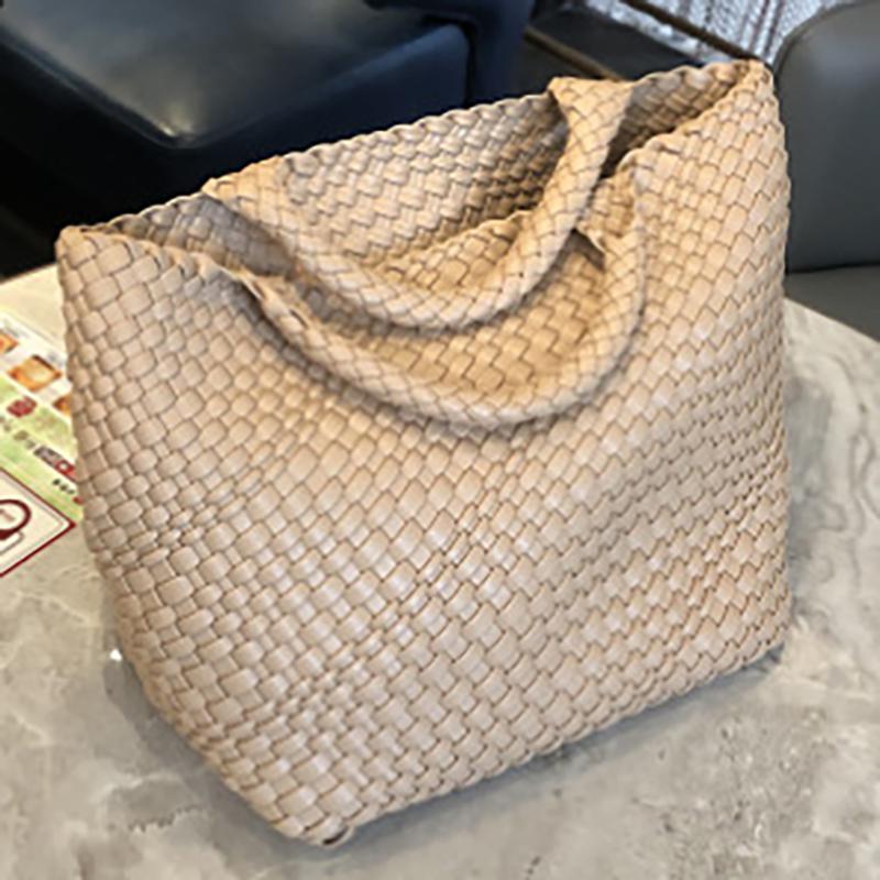 Sac Tissé Mode pour Femmes Sac Cabas en Cuir Végan Moyen Sac à Main et Portefeuille d'Été pour Plage et Voyage Sacs à Bandoulière Rétro Faits Main