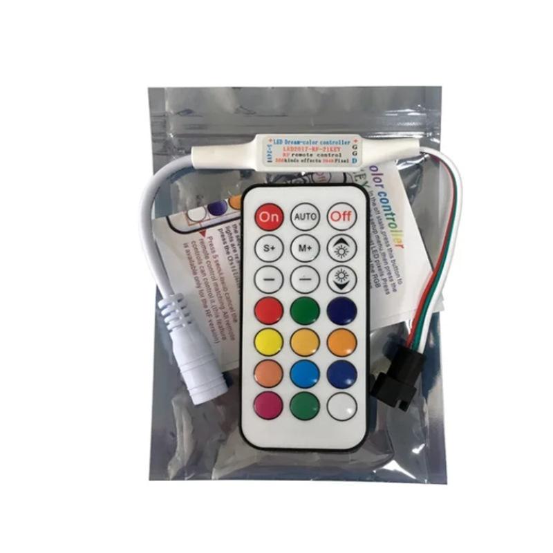 1 Set Rf Wireless Remote Control Dc5-24V Mini Controller 3-Pin Led Controller For Dream Color Ws2812B Ws2812 Ws2811 Light Strip